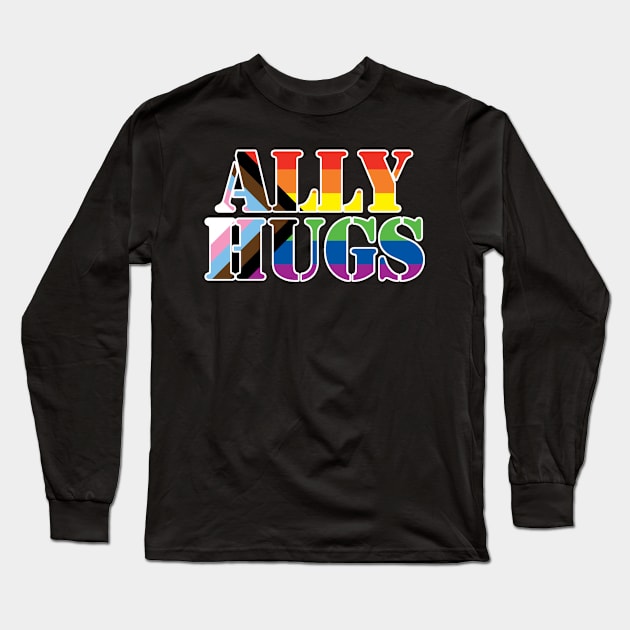 Ally Hugs White Long Sleeve T-Shirt by The Tarot Bard